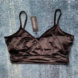 Boohoo Plus velvet bralette/crop top